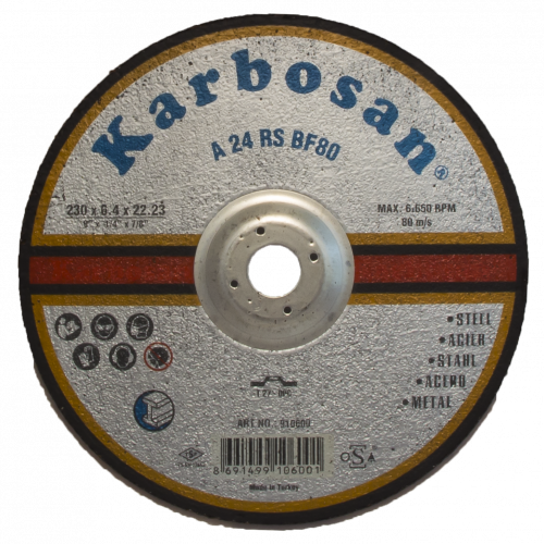 Круг зачистной Karbosan 230x6,4x22 A24RS BF80 T41 Турция 910600 АбразивПромТорг фото 2 Круг зачистной Karbosan 230x6,4x22 A24RS BF80 T41 Турция 910600 АбразивПромТорг фото 2