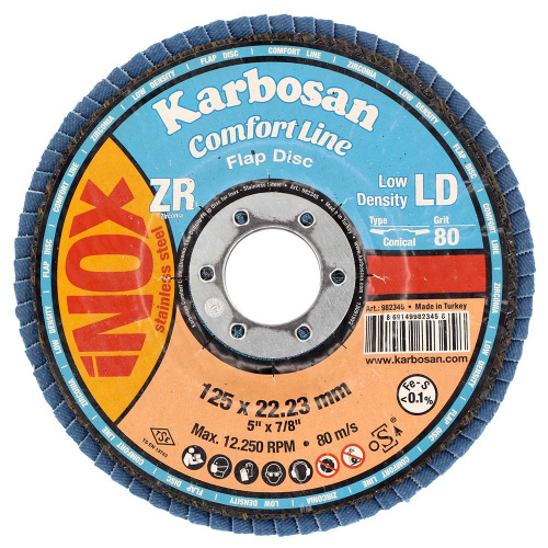 Круг лепестк. конич. KARBOSAN UNIVERSAL LINE SD 125x22 ZXPR11 P80/Турция/930450 АбразивПромТорг Круг лепестк. конич. KARBOSAN UNIVERSAL LINE SD 125x22 ZXPR11 P80/Турция/930450 АбразивПромТорг