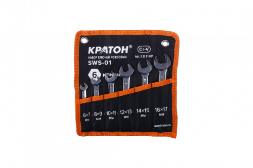  Набор ключей рожковых Кратон SWS-01 6 пр 2 27 01 001 АбразивПромТорг