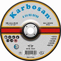  Диск шлифовальный по металлу "Karbosan" (180х6,4х22)(Арт.10570) АбразивПромТорг