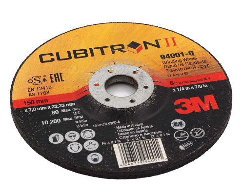  3M™ Cubitron™ II Зачистной Круг T27, 150 мм х 7,0 мм х 22,23 мм, A 36 Q BF № 94001 АбразивПромТорг фото 3